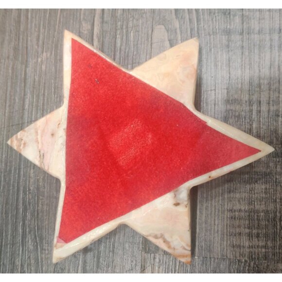 6 Pointed Star of David Onyx Stone Tealight Votive Candle Holder Ashtray 5x6x1" - Picture 6 of 9